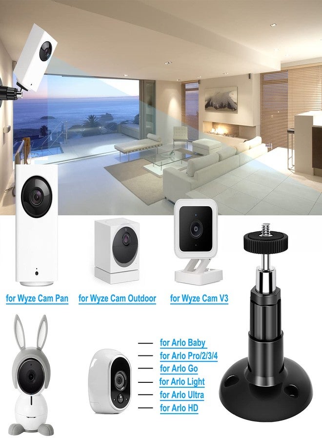 FastSnail Wall Mount Compatible with Wyze Cam Pan & Wyze Cam V3/Ring Camera, Adjustable Indoor Outdoor Mount for Wyze Cam Pan, Wyze Cam Outdoor, Wyze Cam V3/ArloPro/2/3/4/5//Ultra/Ultra 2 Pack Black - Image 3